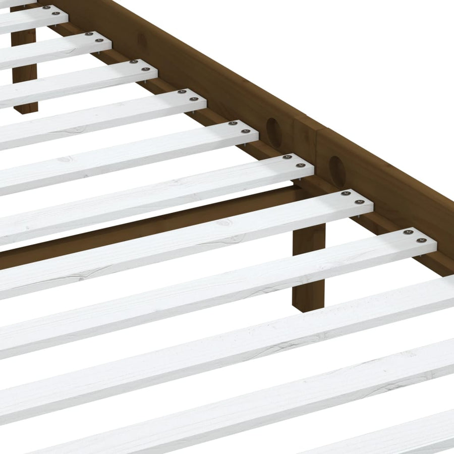 Bedframe Massief Grenenhout 200 x 200 cm Honingbruin