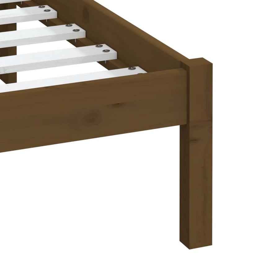 Bedframe Massief Grenenhout 200 x 200 cm Honingbruin