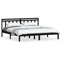 Bedframe Massief Grenenhout 200 x 200 cm Zwart