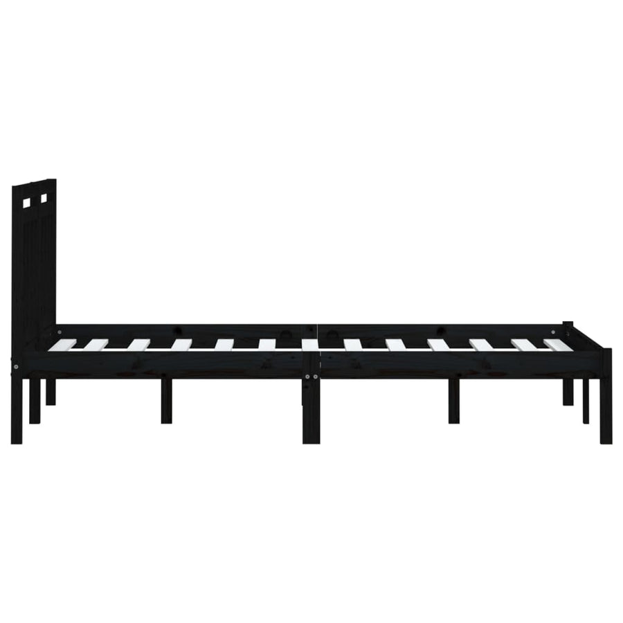 Bedframe Massief Grenenhout 200 x 200 cm Zwart