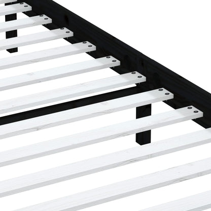 Bedframe Massief Grenenhout 200 x 200 cm Zwart