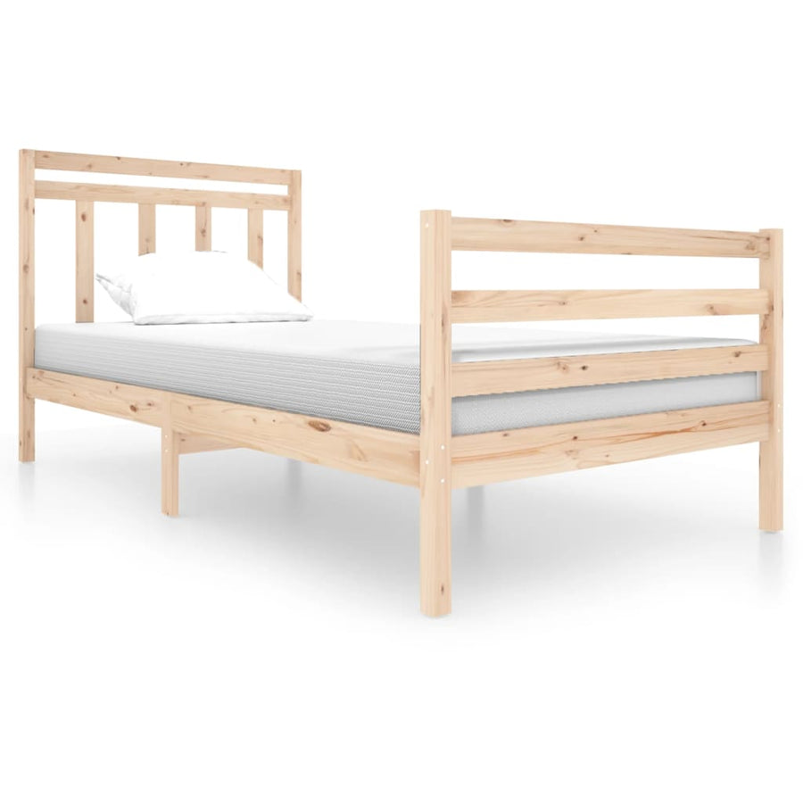 Bedframe Massief Hout 100 x 200 cm Naturel