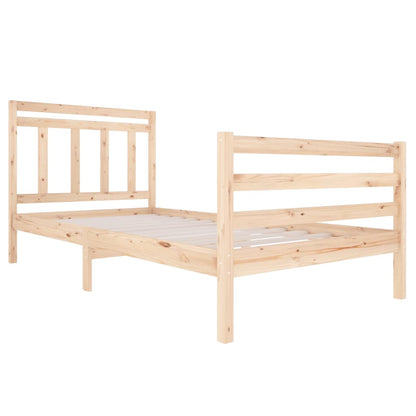 Bedframe Massief Hout 100 x 200 cm Naturel