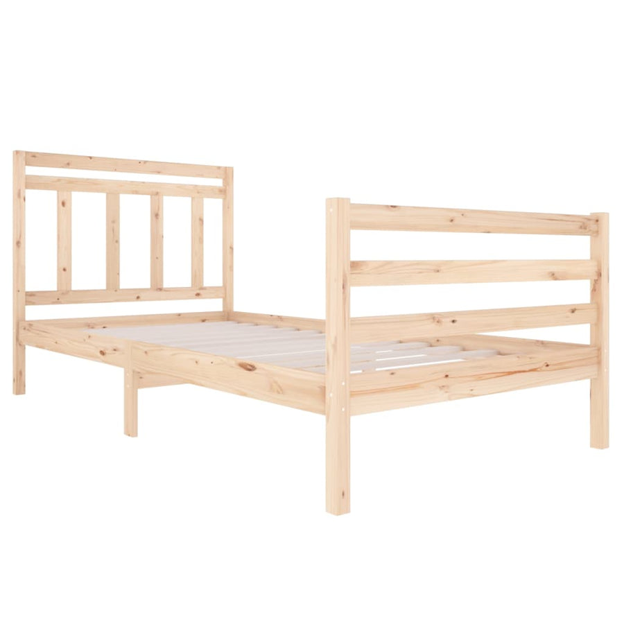 Bedframe Massief Hout 100 x 200 cm Naturel