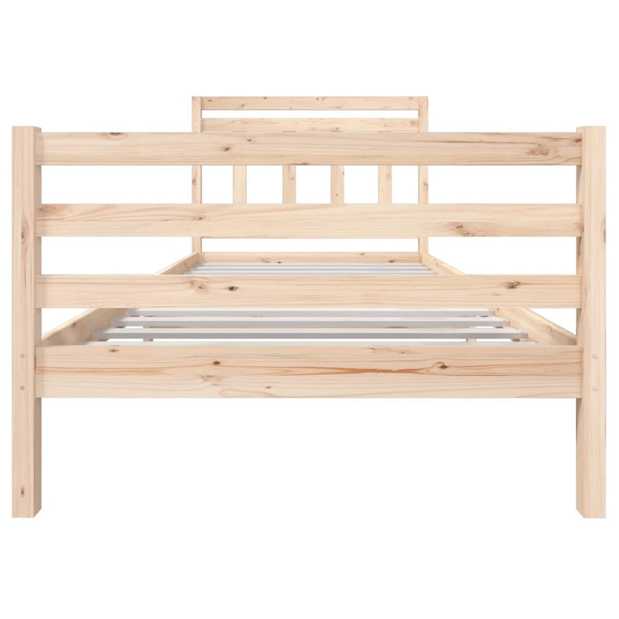 Bedframe Massief Hout 100 x 200 cm Naturel