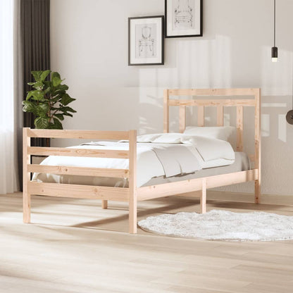 Bedframe Massief Hout 100 x 200 cm Naturel