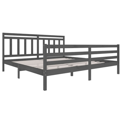 Bedframe Massief Hout 200 x 200 cm Grijs