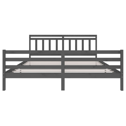 Bedframe Massief Hout 200 x 200 cm Grijs