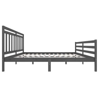Bedframe Massief Hout 200 x 200 cm Grijs
