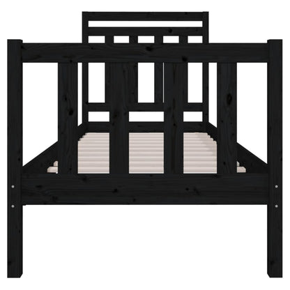 Bedframe massief hout zwart 75x190 cm 2FT6 Small Single 75 x 190 cm Zwart