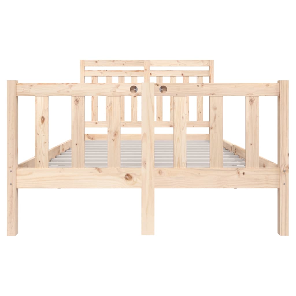 Bedframe Massief Hout 140 x 200 cm Naturel