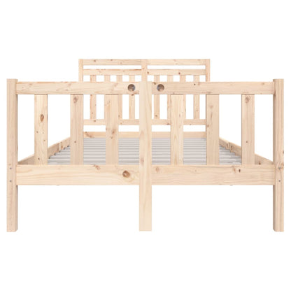Bedframe Massief Hout 140 x 200 cm Naturel