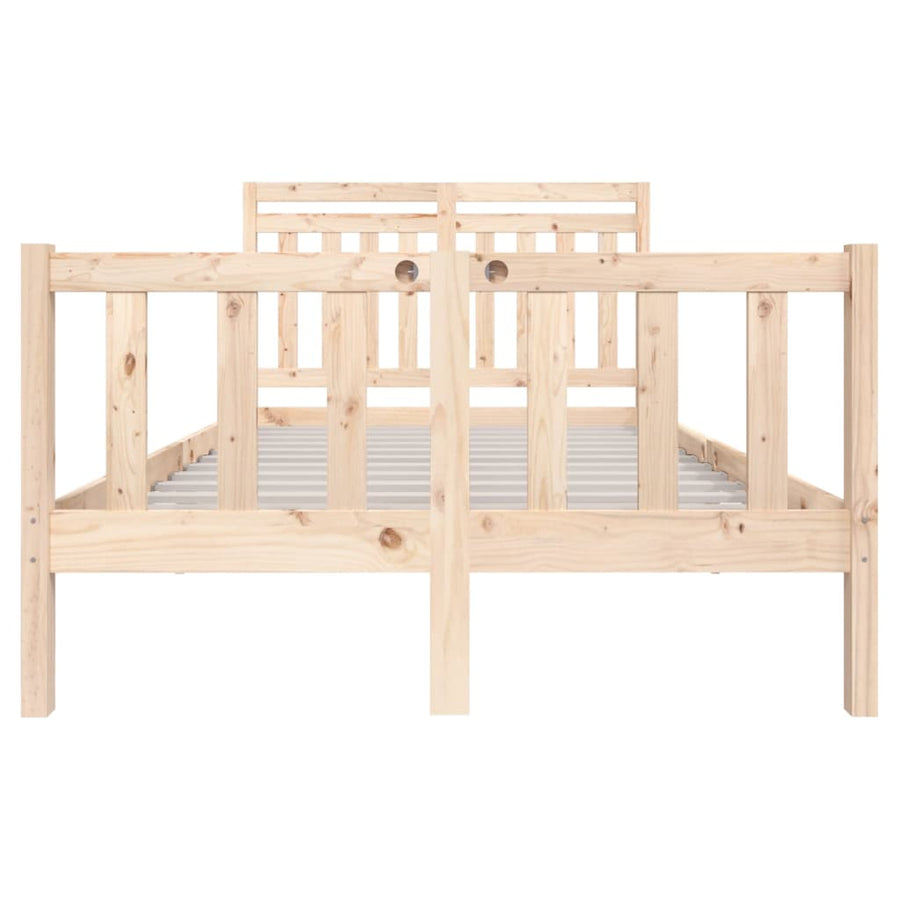Bedframe Massief Hout 140 x 200 cm Naturel