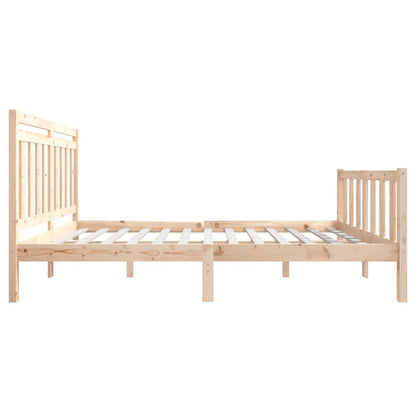 Bedframe Massief Hout 140 x 200 cm Naturel