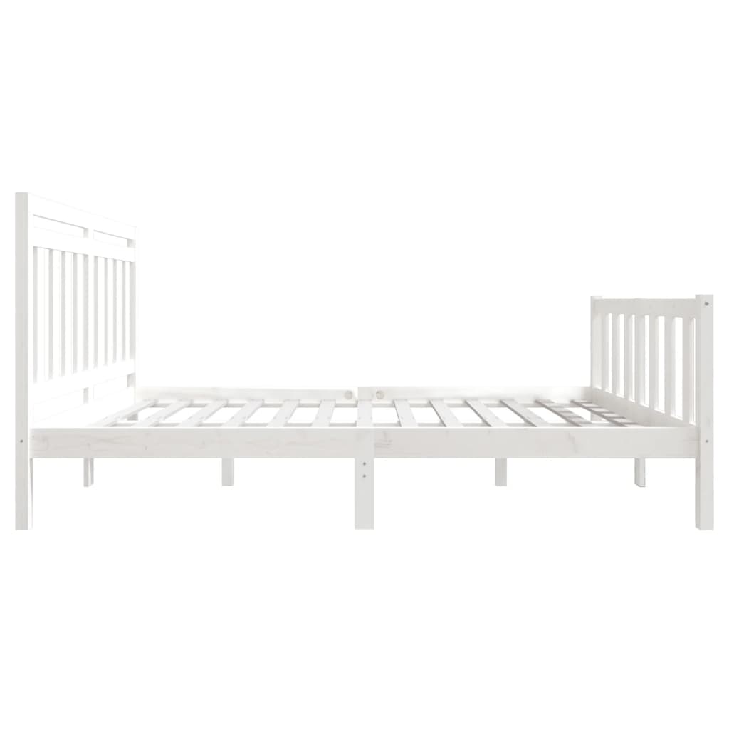 Bedframe massief hout wit 140x190 cm 140 x 200 cm Wit