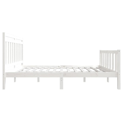 Bedframe massief hout wit 140x190 cm 140 x 200 cm Wit