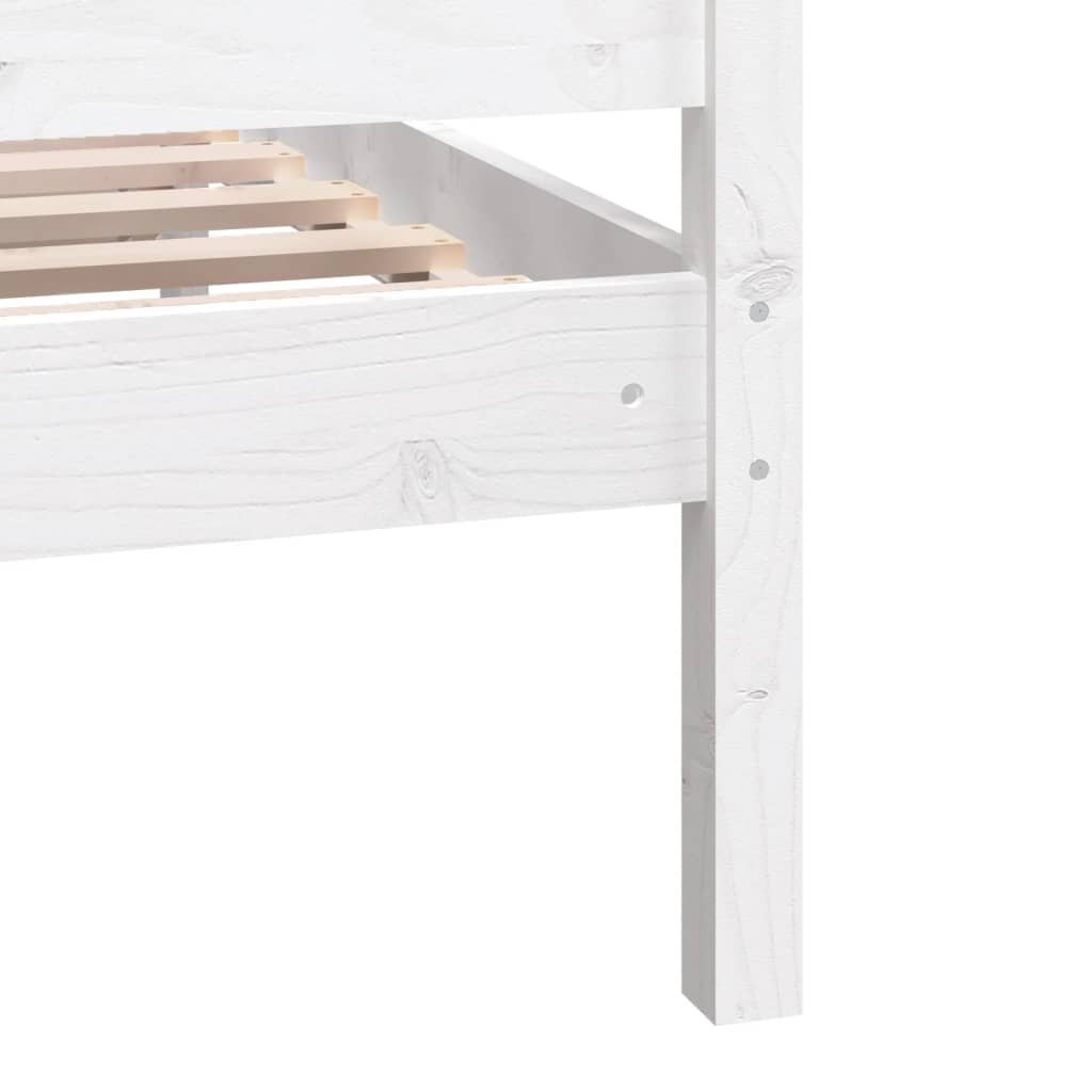 Bedframe massief hout wit 140x190 cm 140 x 200 cm Wit