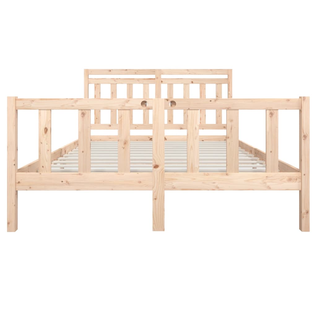 Bedframe Massief Hout 160 x 200 cm Naturel