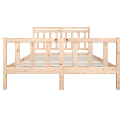 Bedframe Massief Hout 160 x 200 cm Naturel