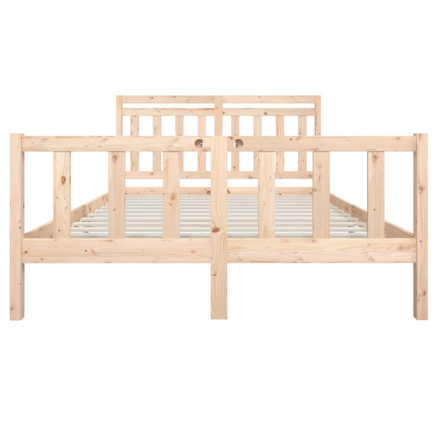 Bedframe Massief Hout 160 x 200 cm Naturel