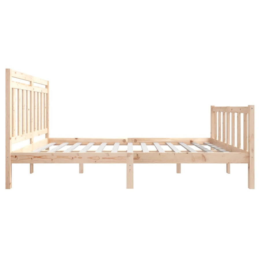 Bedframe Massief Hout 160 x 200 cm Naturel