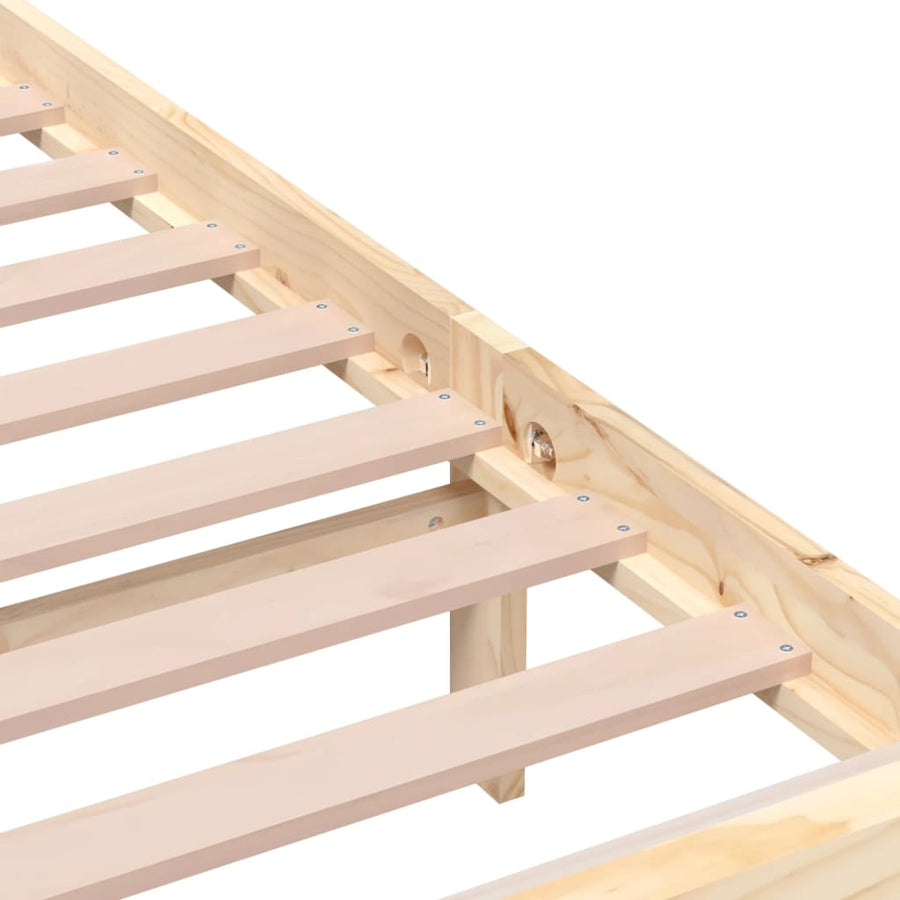 Bedframe Massief Hout 160 x 200 cm Naturel