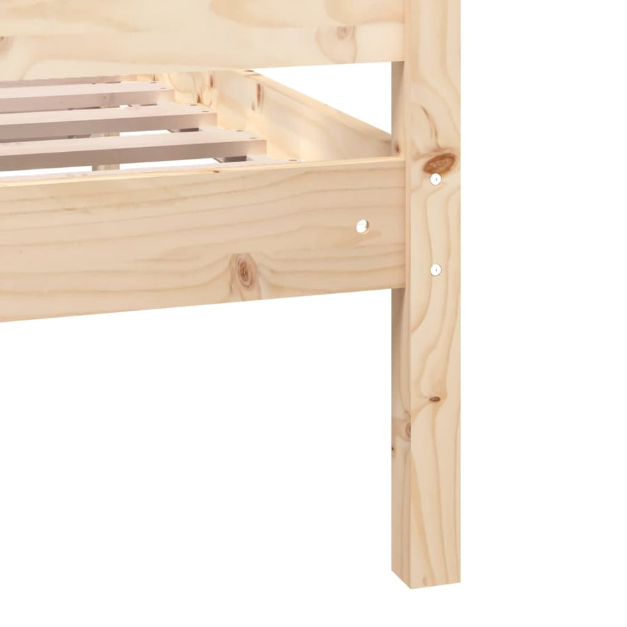 Bedframe Massief Hout 160 x 200 cm Naturel