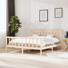 Bedframe Massief Hout 160 x 200 cm Naturel