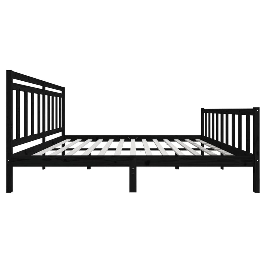 Bedframe Massief Hout 200 x 200 cm Zwart