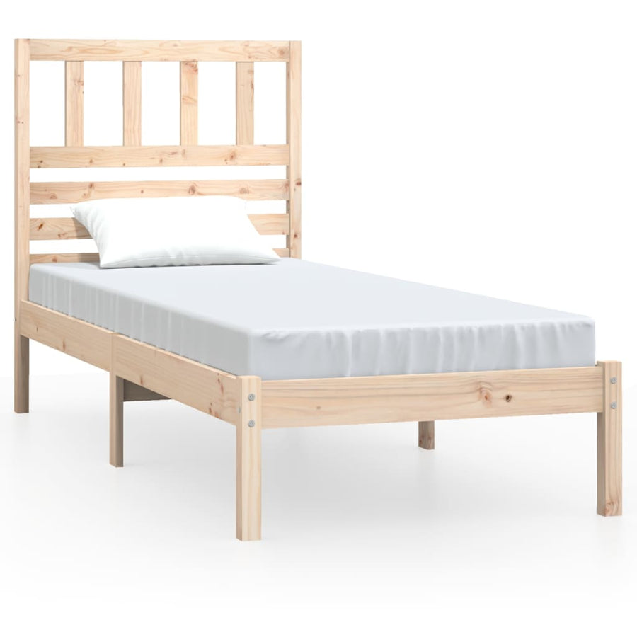 Bedframe massief grenenhout 75x190 cm 75 x 190 cm Naturel