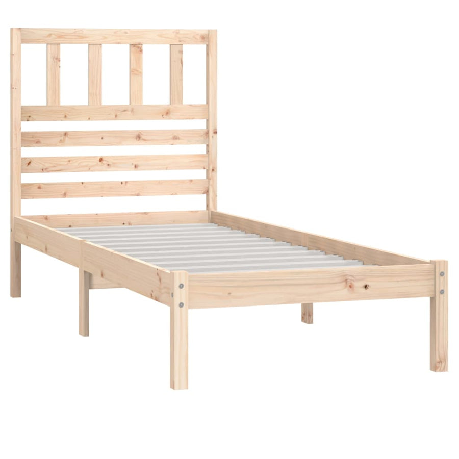Bedframe massief grenenhout 75x190 cm 75 x 190 cm Naturel