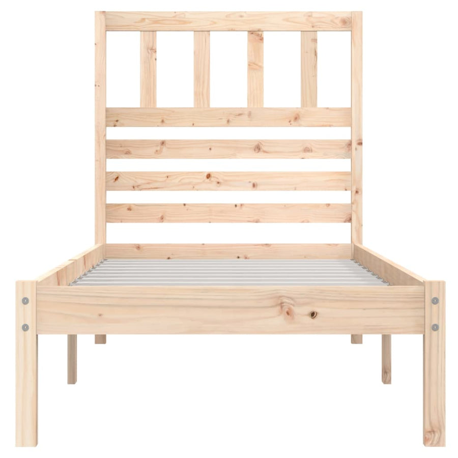 Bedframe massief grenenhout 75x190 cm 75 x 190 cm Naturel