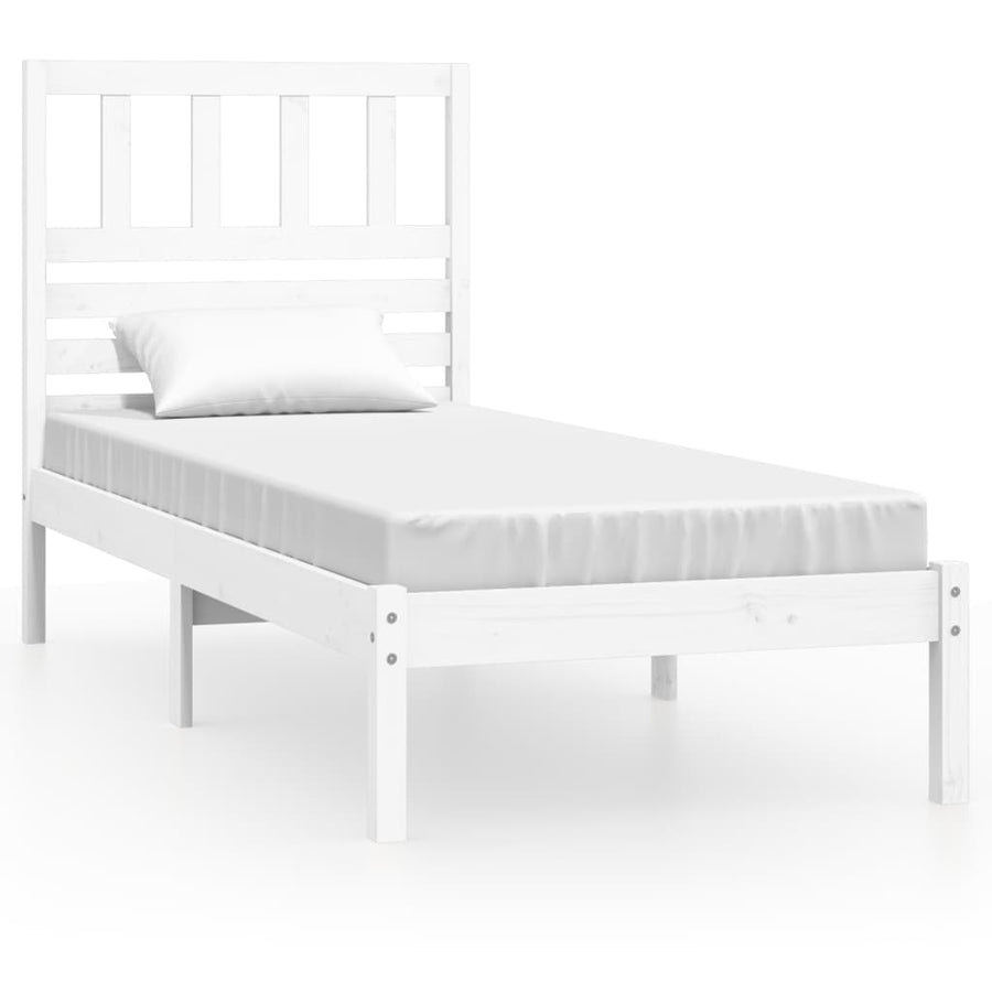 Bedframe Massief Grenenhout Small Single 75 x 190 cm Wit