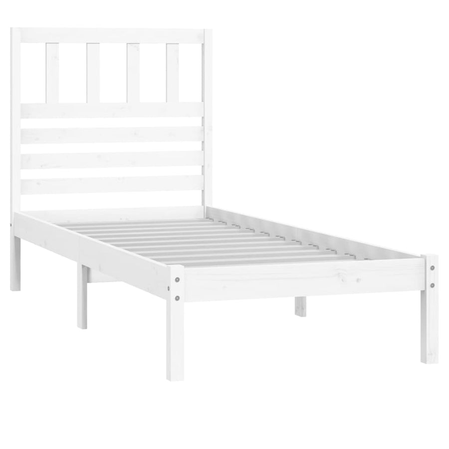 Bedframe Massief Grenenhout Small Single 75 x 190 cm Wit