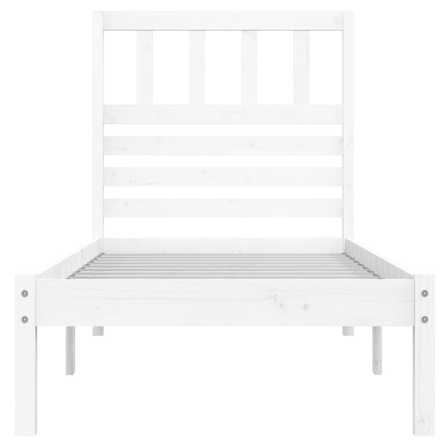 Bedframe Massief Grenenhout Small Single 75 x 190 cm Wit