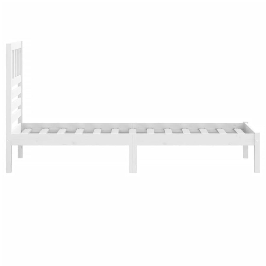 Bedframe Massief Grenenhout Small Single 75 x 190 cm Wit