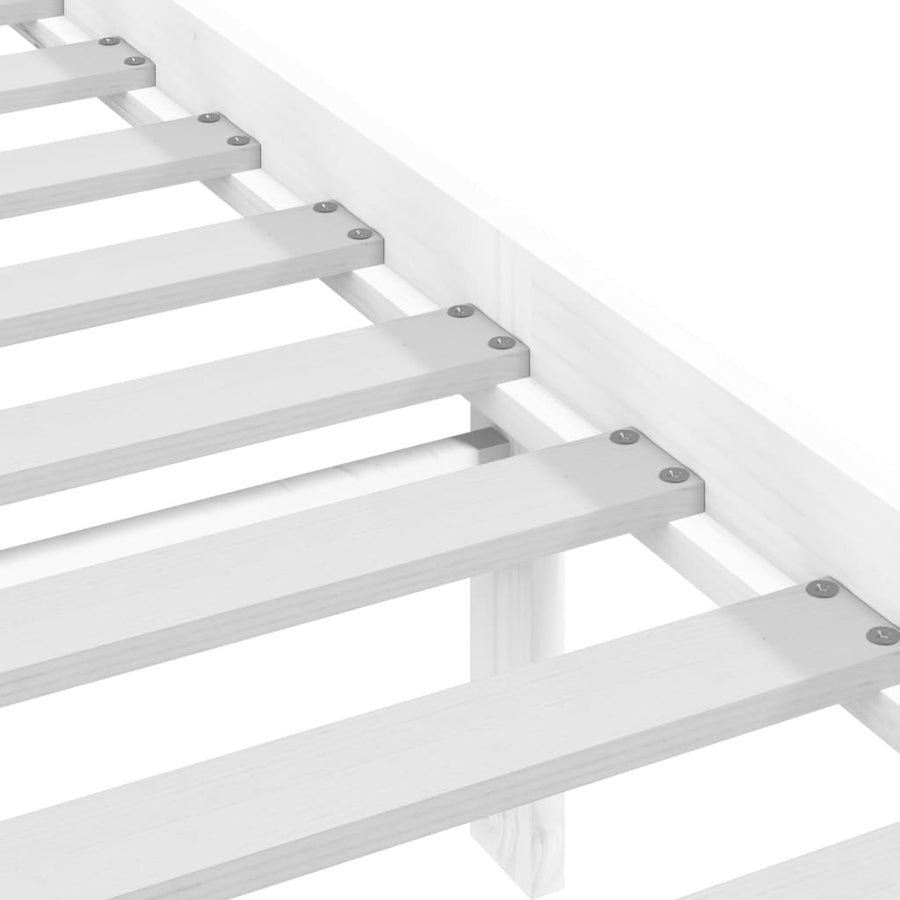 Bedframe Massief Grenenhout Small Single 75 x 190 cm Wit