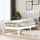 Bed frame without mattress solid pine white 75x190 cm