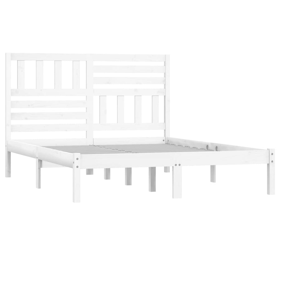 Bedframe Massief Grenenhout 140 x 190 cm Wit