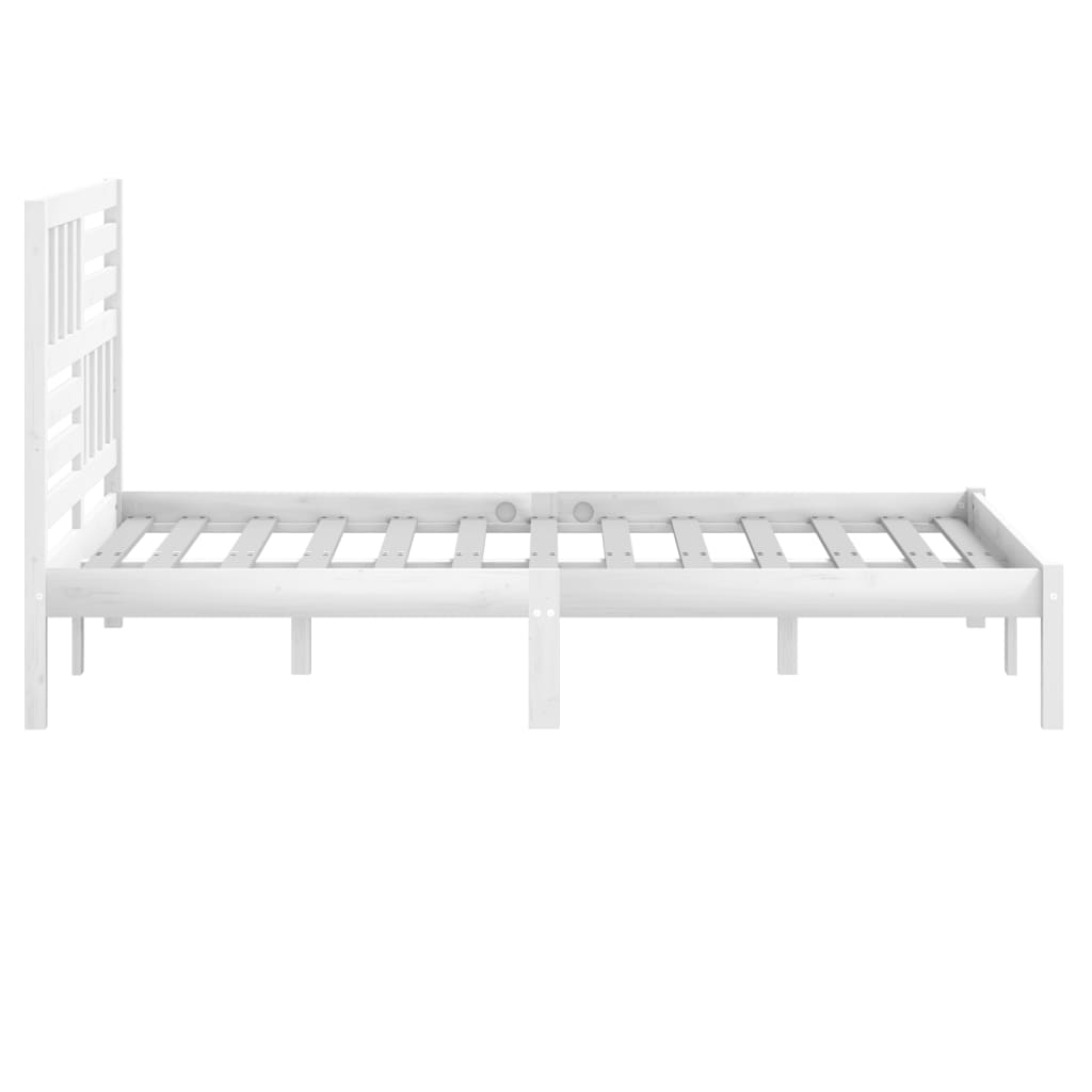 Bedframe Massief Grenenhout 140 x 190 cm Wit