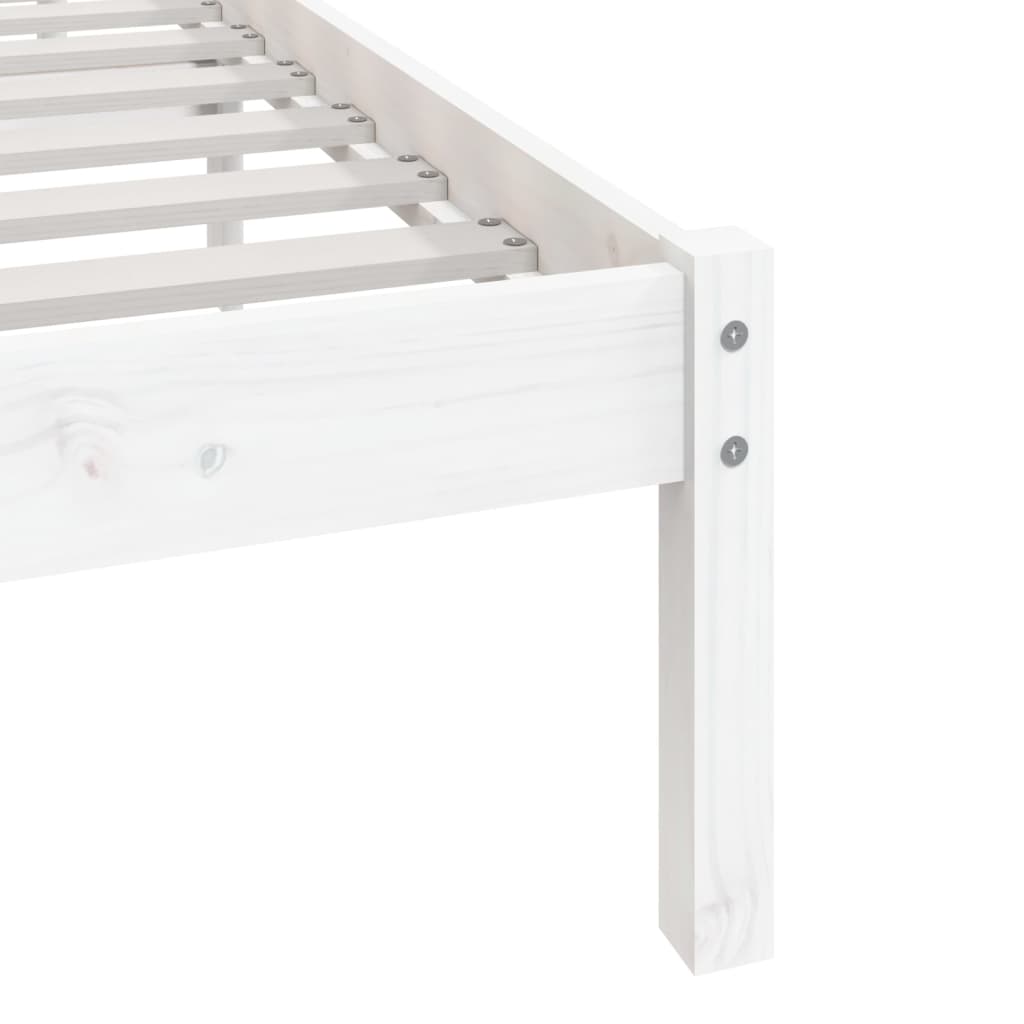 Bedframe Massief Grenenhout 140 x 190 cm Wit