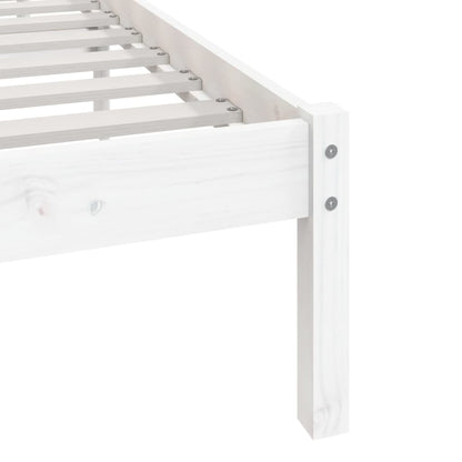 Bedframe Massief Grenenhout 140 x 190 cm Wit