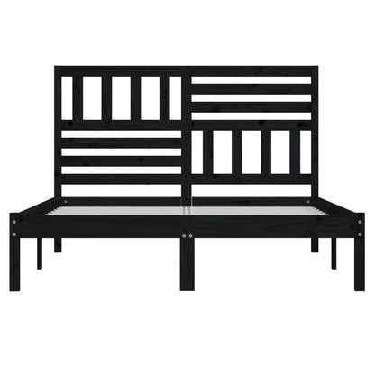 Bedframe massief grenenhout zwart 140x190 cm 140 x 190 cm Zwart