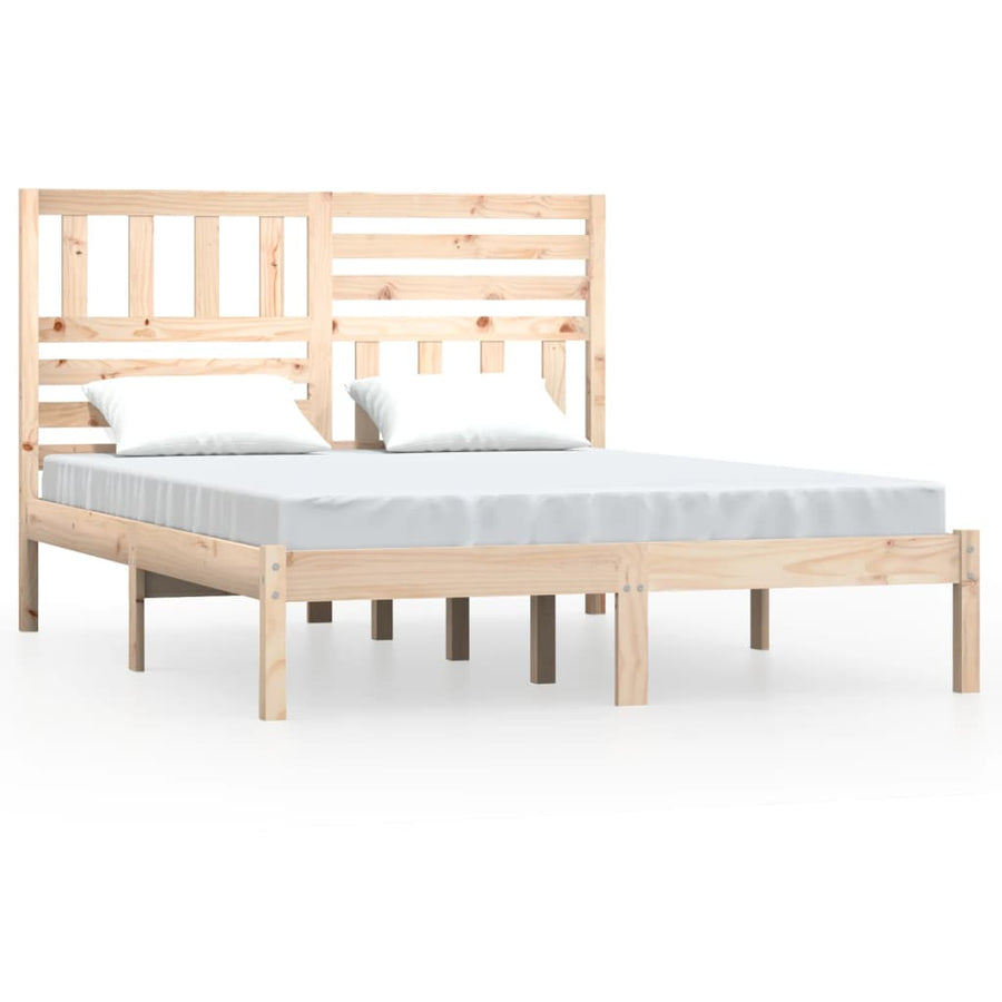 Bedframe Massief Grenenhout 120 x 200 cm Naturel