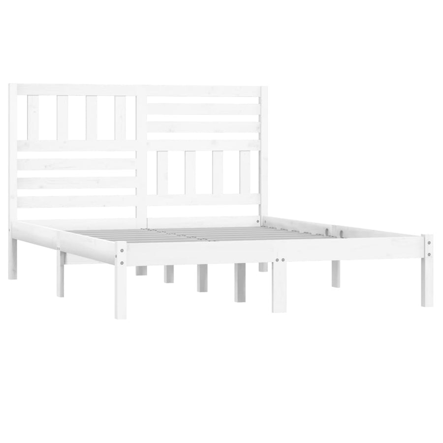Bedframe Massief Grenenhout 120 x 200 cm Wit