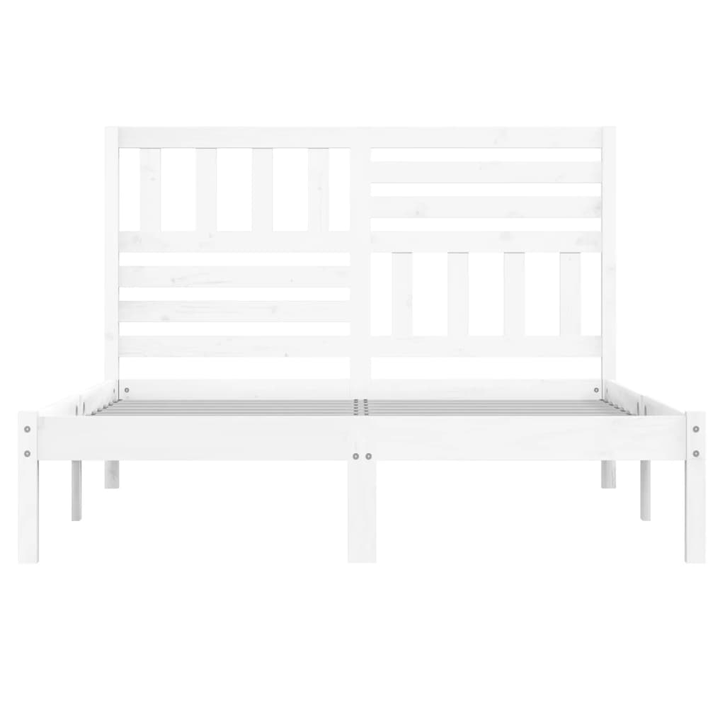Bedframe Massief Grenenhout 120 x 200 cm Wit