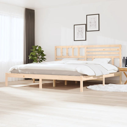 Bedframe Massief Grenenhout 200 x 200 cm Naturel