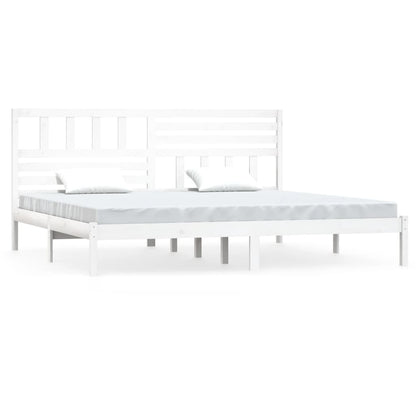 Bedframe Massief Grenenhout 200 x 200 cm Wit