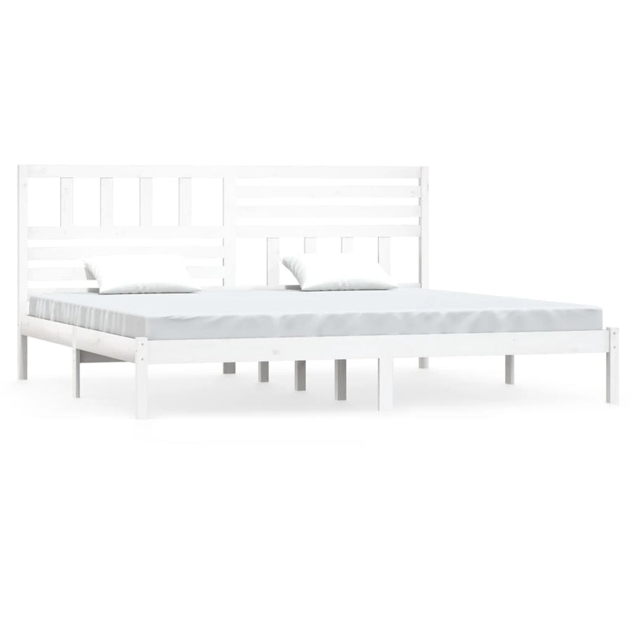 Bedframe Massief Grenenhout 200 x 200 cm Wit