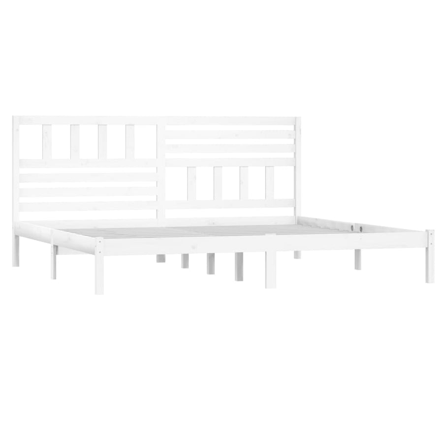 Bedframe Massief Grenenhout 200 x 200 cm Wit